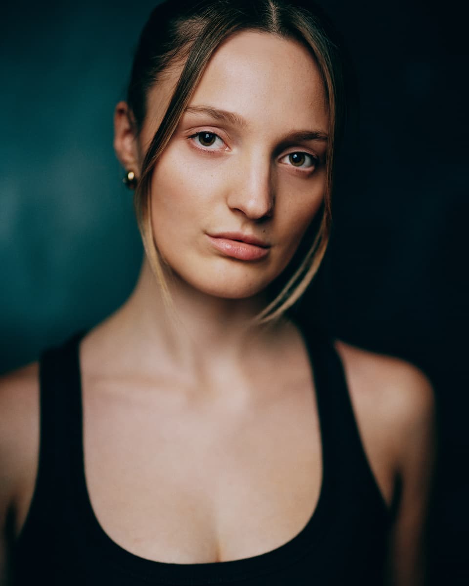 Actress headshot dark background editorial Toronto